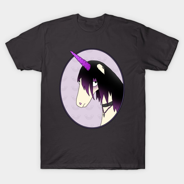 Goth Unicorn - Sunshine and happiness is not my thing T-Shirt by TheWanderingFools